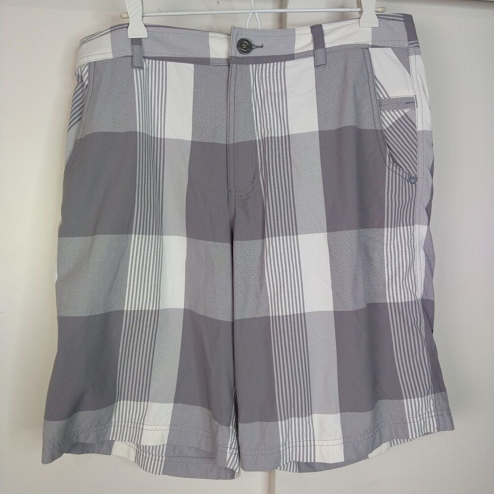 Lululemon Kahuna Plaid Striped  Seersucker Flat Front Golf  Bermuda Shorts Sz 36
